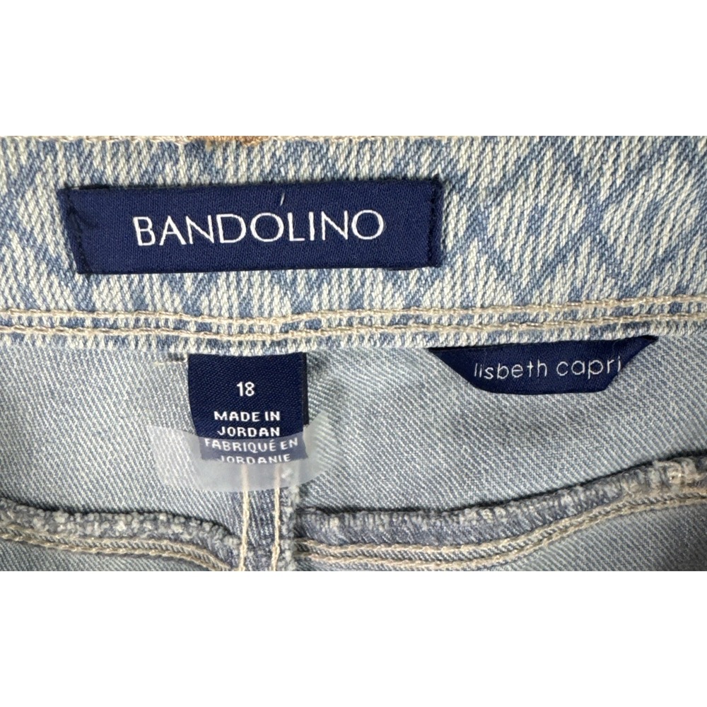 Bandolino Lisbeth Curvy Capri Super Luxe Denim Lisbon Pattern NWT Size 18 - Picture 6 of 7